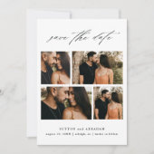 Elegante Script Huwelijksfotocollage  Save The Date (Voorkant)
