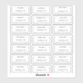 Elegante script huwelijksgast adreslabels sticker (Vel)