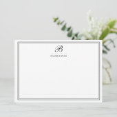 Elegante script huwelijksmonogram briefpapier kaar kaart (Staand voorkant)