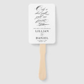 Elegante Script Huwelijksprogramma Handventilator Handwaaier (Voorkant)