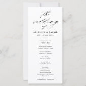 Elegante Script Huwelijksprogramma's Zwart en Wit (Voorkant)