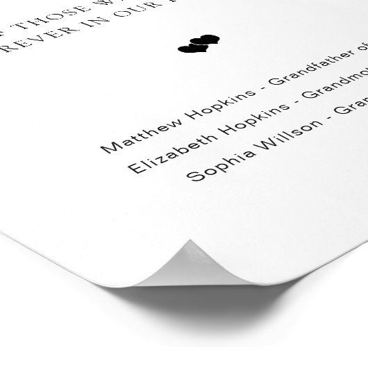 Elegante script in liefdevolle herinnering herdenk poster (Hoek)