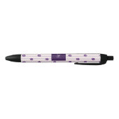 Elegante Script Initialen - Flowers & Stripes Zwarte Inkt Pen (Bodem)