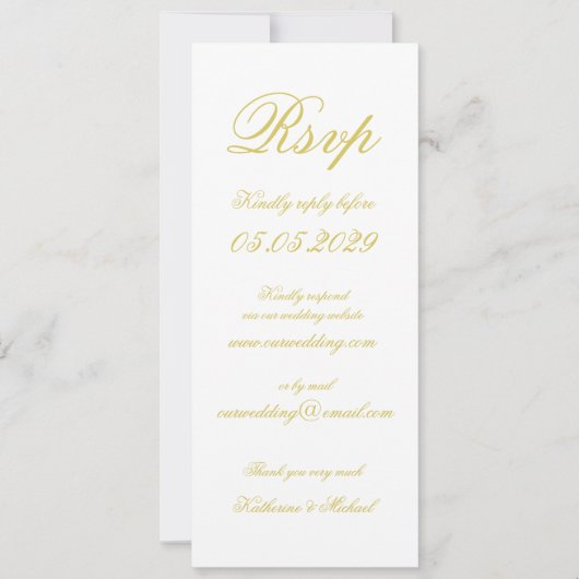 Elegante Script Island Citrus Gele Trouw-RSVP Kaart (Voorkant)