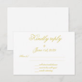 Elegante Script Island Citrus Trouw RSVP Kaart (Voorkant / Achterkant)