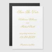 Elegante Script Island Citrus Trouw Save The Date Magnetische Uitnodiging (Voorkant / Achterkant)