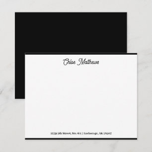 Elegante Script Jet Black Kantoorartikelen Rand Notitiekaartje