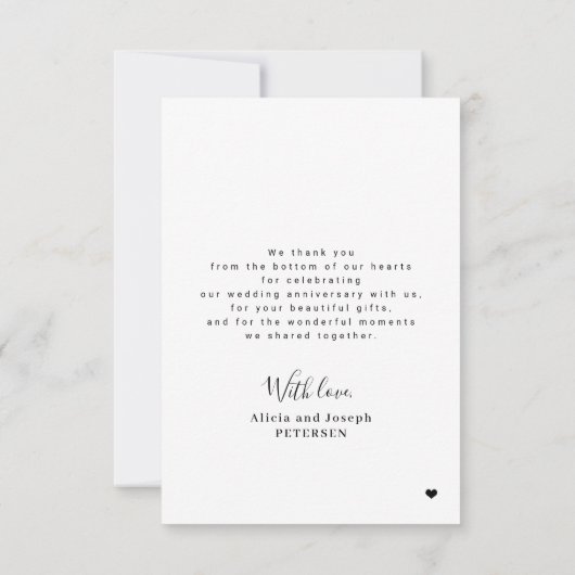 Elegante script jubileum foto collage bedankkaart (Achterkant)