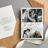Elegante script jubileum fotocollage bedankkaart