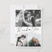 Elegante script jubileum fotocollage bedankkaart (Voorkant)