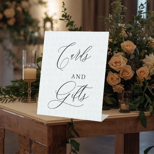 Elegante Script Kaarten & Bruiloft Bord Geschenken Reclamebord Met Voetstuk