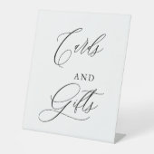 Elegante Script Kaarten & Bruiloft Bord Geschenken Reclamebord Met Voetstuk (Voorkant)