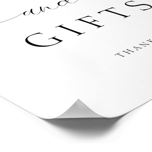 Elegante Script Kaarten en Cadeaus Bruiloft Tafel Poster (Hoek)