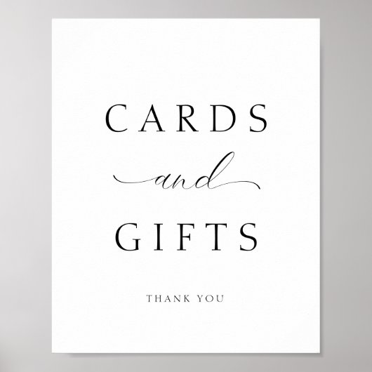 Elegante Script Kaarten en Cadeaus Bruiloft Tafel Poster (Voorkant)