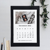Elegante Script Kalender Zwangerschap aankondiging