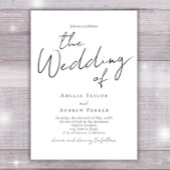 Elegante script kalligrafie eenvoudige QR-code bru Kaart