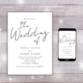 Elegante script kalligrafie eenvoudige QR-code bru Kaart