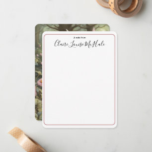Elegante Script Kalligrafie met Fairy Een notitie Notitiekaartje