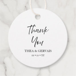 Elegante Script kalligrafie minimale witte bruilof Bedankjes Labels