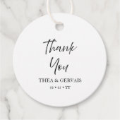 Elegante Script kalligrafie minimale witte bruilof Bedankjes Labels (Voorkant)