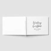 Elegante Script kalligrafie minimale witte bruilof Gastenboek (Volledig)