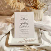 Elegante Script kalligrafie minimale witte bruilof Kaart