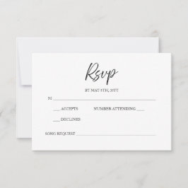 Elegante Script kalligrafie minimale witte bruilof RSVP Kaartje