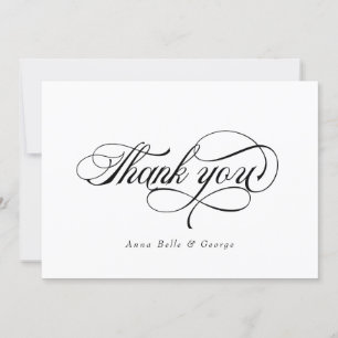 Elegante script kalligrafie moderne aangepaste nam bedankkaart