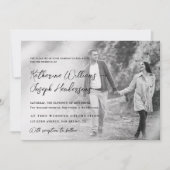 Elegante Script kalligrafie Moderne Foto & QR-code Kaart (Voorkant)