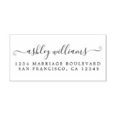 Elegante script kalligrafie naam adres zelfinktende stempel (Design)