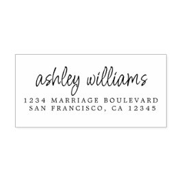 Elegante script kalligrafie naam adres  zelfinktende stempel