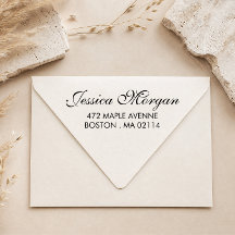 Elegante script kalligrafie retouradres zelf-