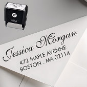 Elegante script kalligrafie retouradres zelf- zelfinktende stempel