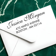 Elegante script kalligrafie retouradres zelf-