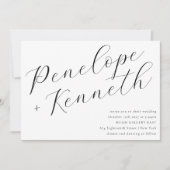 Elegante Script kalligrafie Stijlvolle witte bruil Kaart (Voorkant)