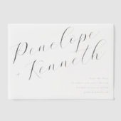 Elegante Script kalligrafie Stijlvolle witte bruil Vellum Uitnodigingen (Voorkant)