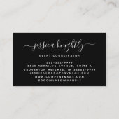 Elegante script kalligrafie swash minimalist visitekaartje (Achterkant)