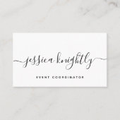 Elegante script kalligrafie swash minimalist visitekaartje (Voorkant)