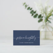 Elegante script kalligrafie swash minimalist visitekaartje (Staand voorkant)