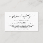 Elegante script kalligrafie swash minimalist visitekaartje (Achterkant)