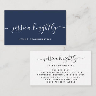 Elegante script kalligrafie swash minimalist visitekaartje