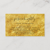 Elegante script kalligrafie swash zwart goud visitekaartje (Achterkant)