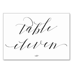 Elegante Script Kalligrafie Tabel Elf Receptie Kaart