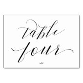 Elegante script kalligrafie tafel vier receptie kaart (Voorkant)