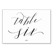 Elegante script kalligrafie tafel zes receptie kaart (Achterkant)