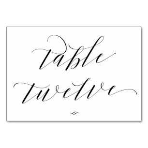 Elegante Script Kalligrafie Twaalf Receptie Kaart
