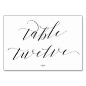 Elegante Script Kalligrafie Twaalf Receptie Kaart (Achterkant)