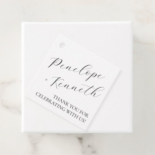 Elegante Script kalligrafie wit bruiloft Custom Bedankjes Labels (In situ)