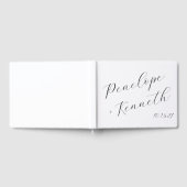 Elegante Script kalligrafie wit bruiloft Custom Gastenboek (Volledig)