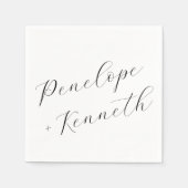 Elegante Script kalligrafie wit bruiloft Custom Servet (Voorkant)